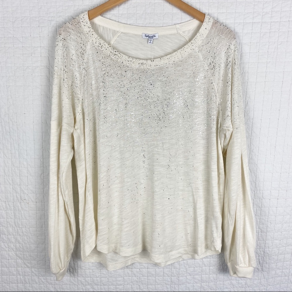 NWT Splendid Inverted Pleat Sleeve Metallic Top